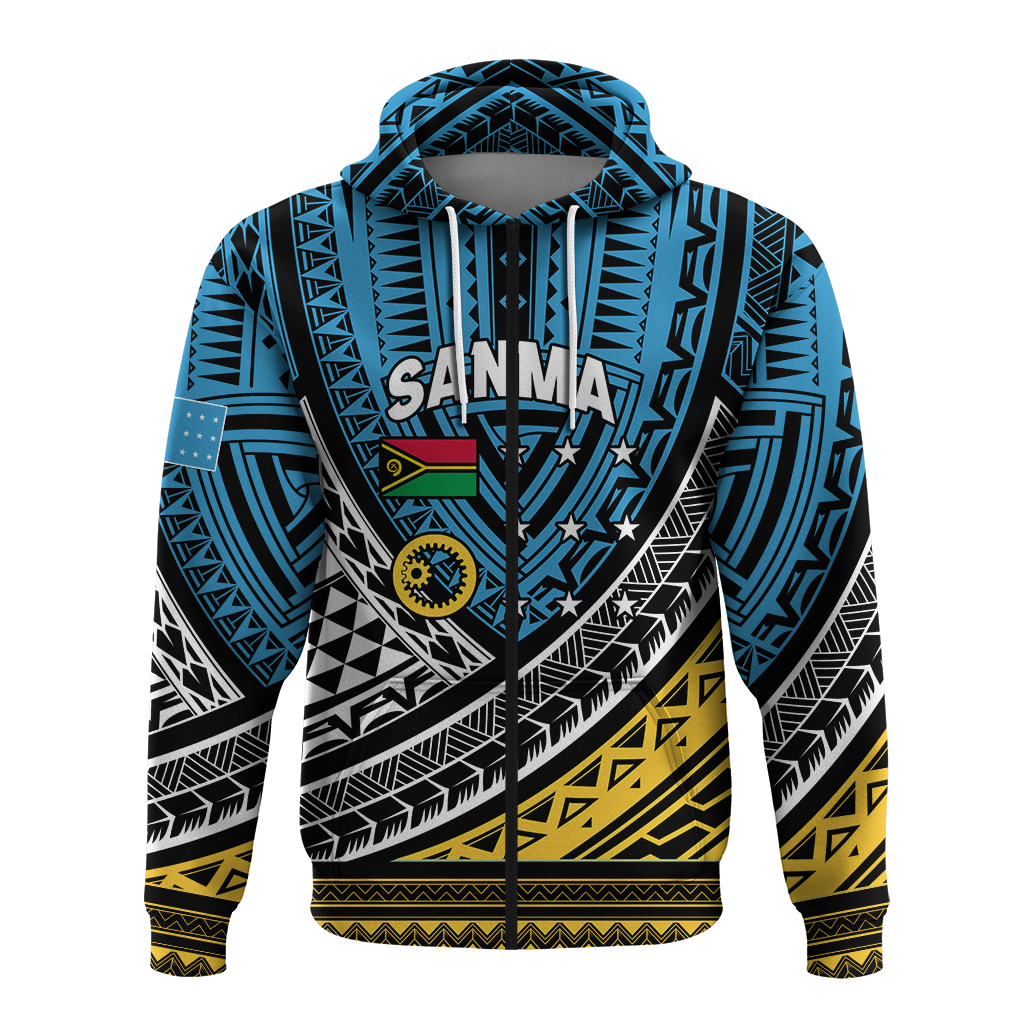 Custom Vanuatu Sanma Province Tribal Pattern Hoodie LT12 - Polynesian Pride