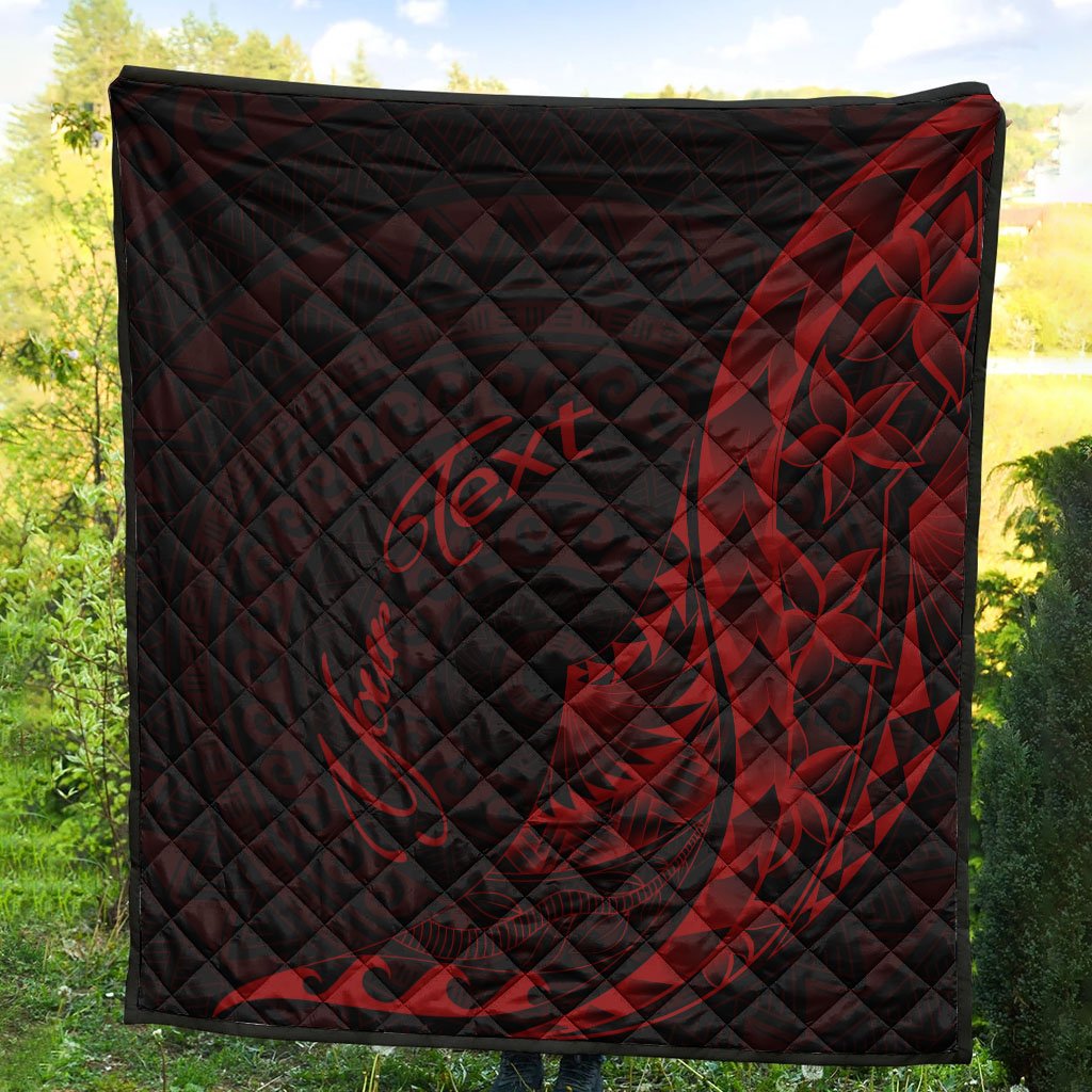Samoa Premium Quilt - Custom Personalised Polynesian Pattern Style Red Color - Polynesian Pride
