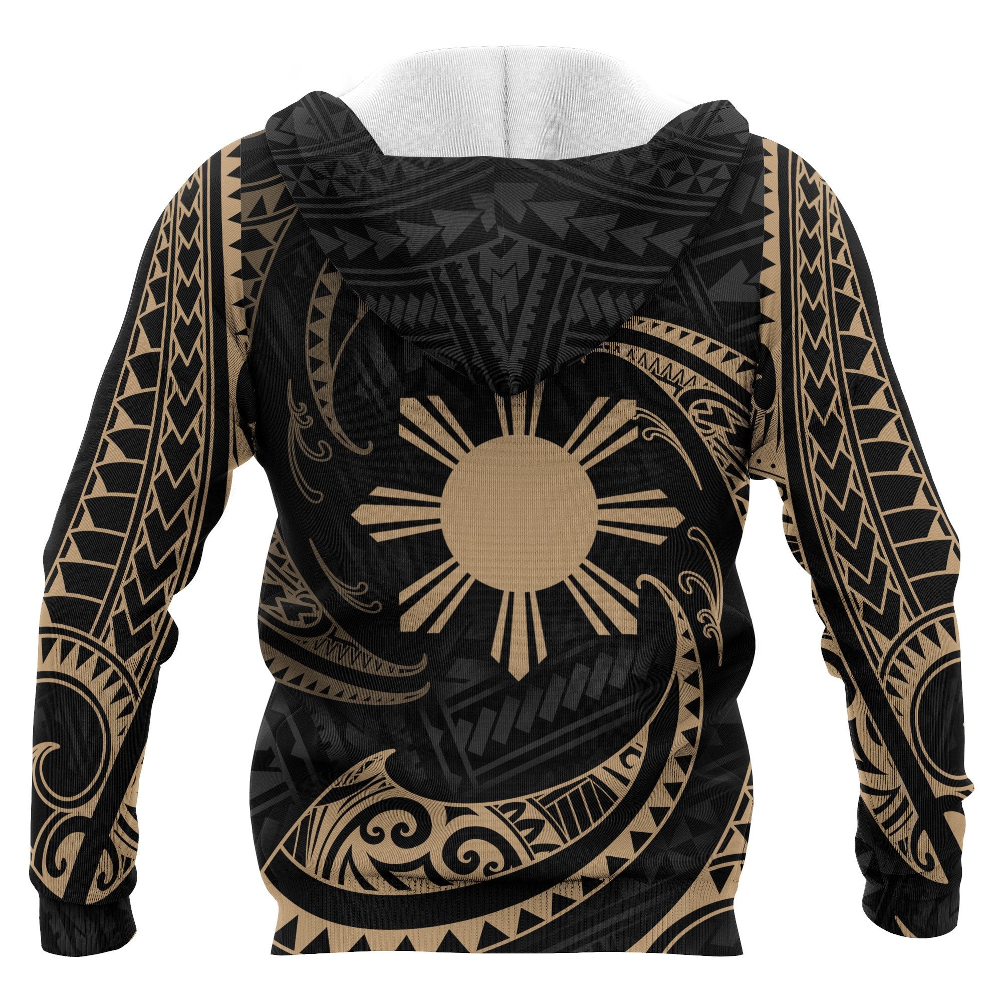 Philippines Hoodie Gold Tribal Wave - Polynesian Pride