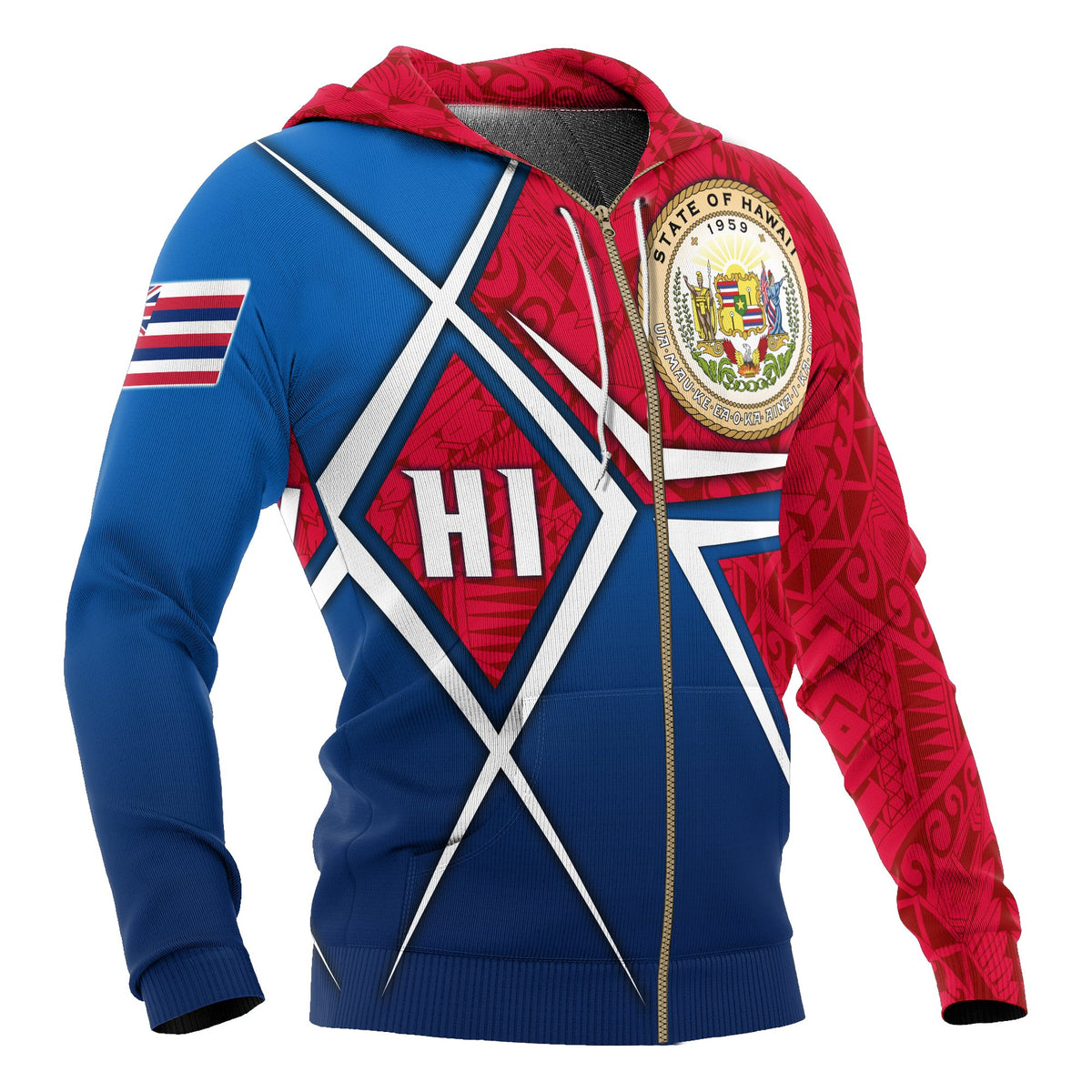 Polynesian Hawaii Zip up Hoodie Hawaii Seal - Polynesian Pride