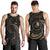 Yap Micronesia Men's Tank Top - Gold Tribal Wave Black - Polynesian Pride