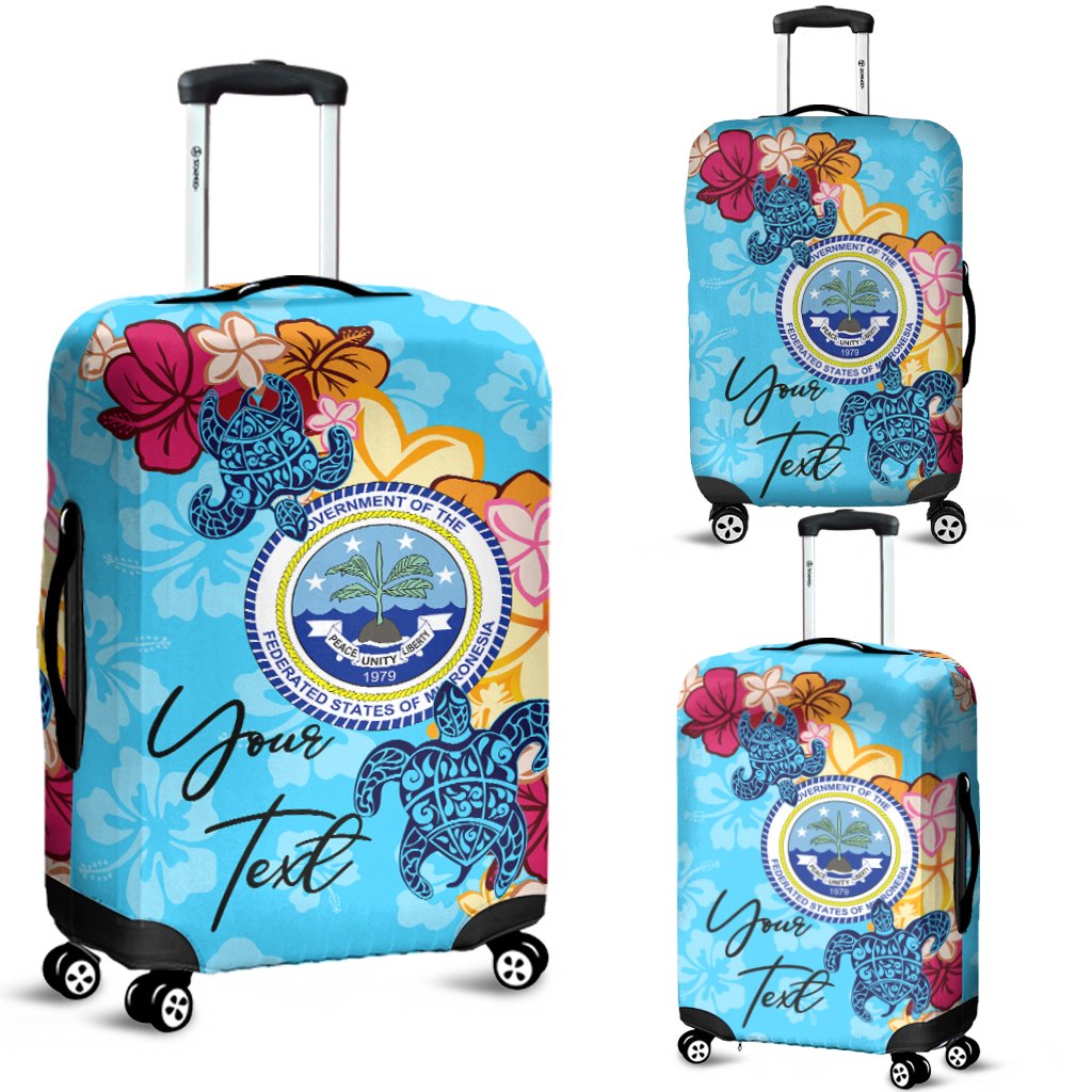 Federated States of Micronesia Custom Personalised Luggage Covers - Tropical Style Black - Polynesian Pride