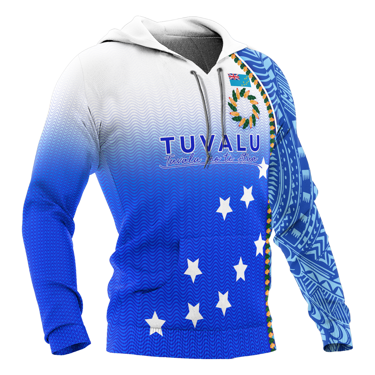 Tuvalu All Over Hoodie Ocean Waves - Polynesian Pride