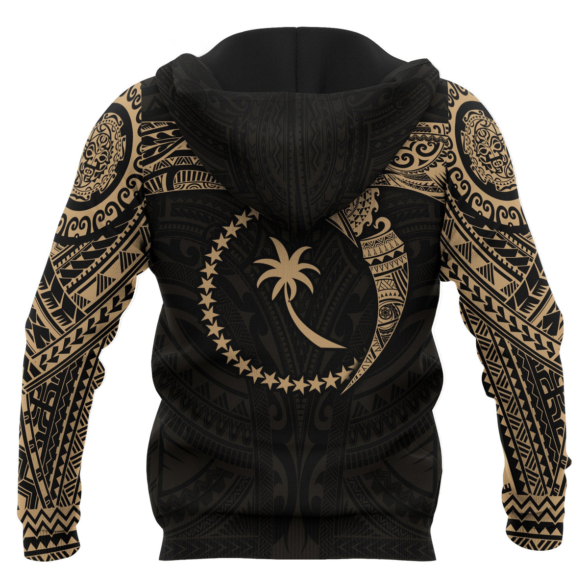 Chuuk Micronesian Hoodie Gold Heart Shield - Polynesian Pride