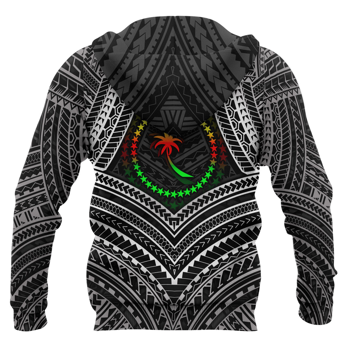 Chuuk Polynesian Hoodie Chuuk Flag Reggae Color - Polynesian Pride