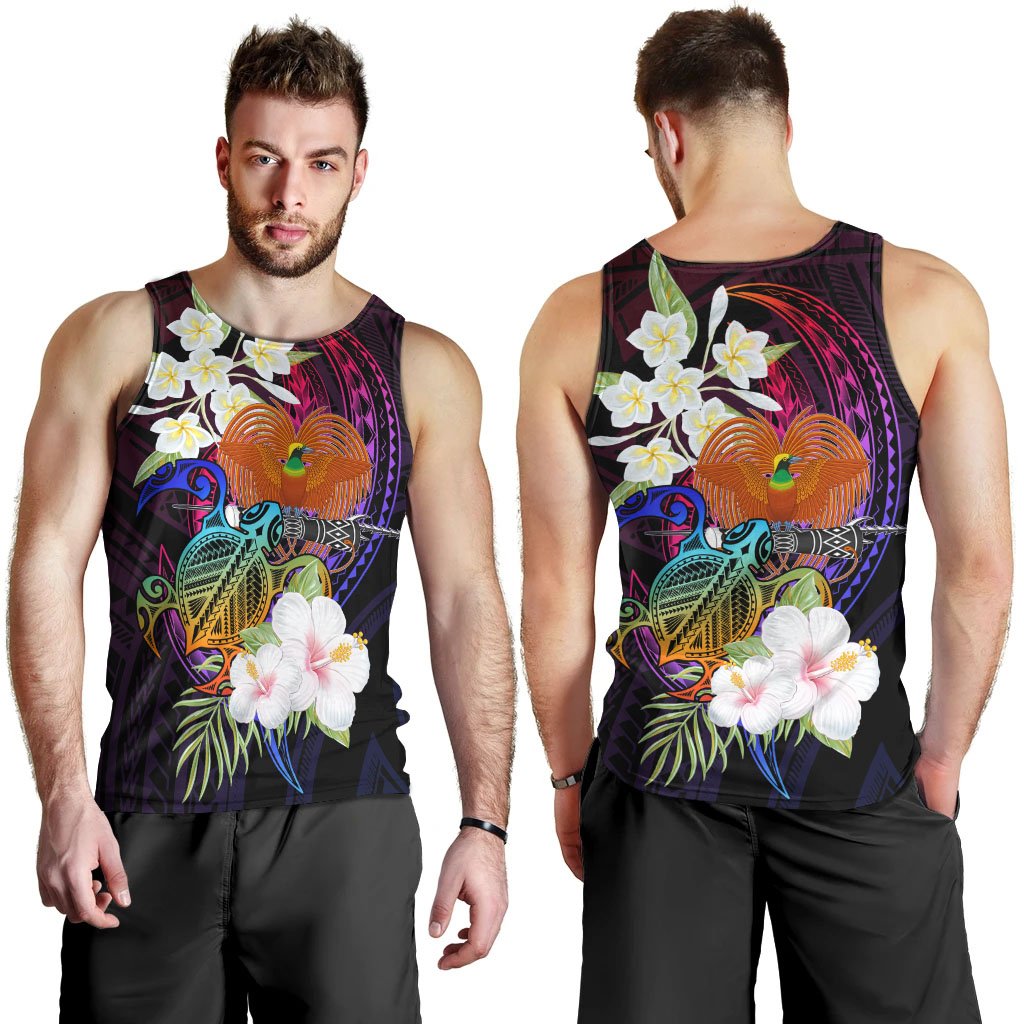 Papua New Guinea Men Tank Top - Nature Style Black - Polynesian Pride