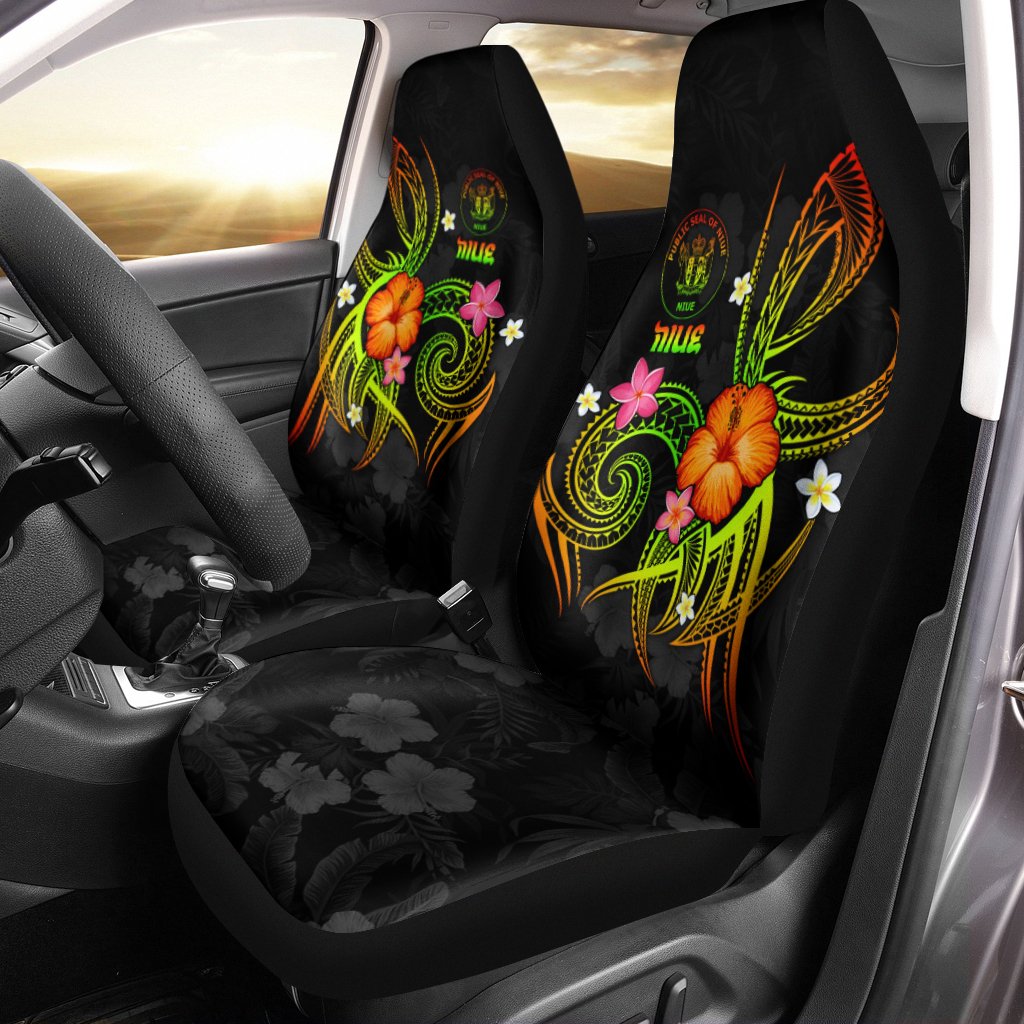 Niue Polynesian Car Seat Covers - Legend of Niue (Reggae) Universal Fit Reggae - Polynesian Pride