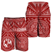 Tonga Men's Short - Tonga Seal With Polynesian Tattoo Style (Red) - Polynesian Pride