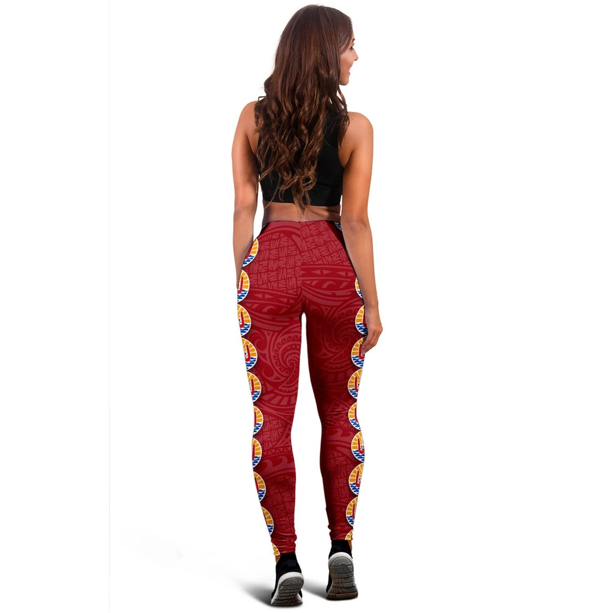 French Polynesia Legging - Coat Of Arm Linked Style - Polynesian Pride