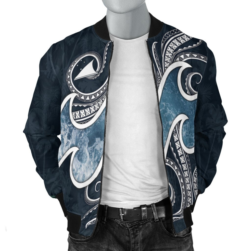 Tokelau Polynesian Men's Bomber Jacket - Ocean Style - Polynesian Pride