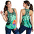Tahiti Women's Racerback Tank - Vintage Floral Pattern Green Color - Polynesian Pride