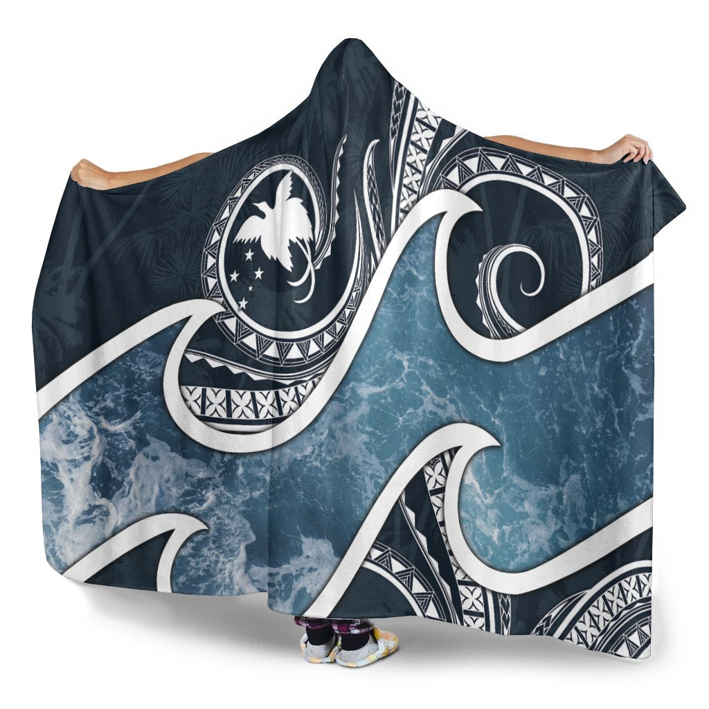 Papua New Guinea Polynesian Hooded Blanket - Ocean Style - Polynesian Pride