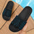 Poly Tribal Slide Sandals Coral Blue Black Black - Polynesian Pride