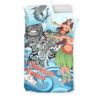 American Samoa Bedding Set - Polynesian Girls With Shark - Polynesian Pride