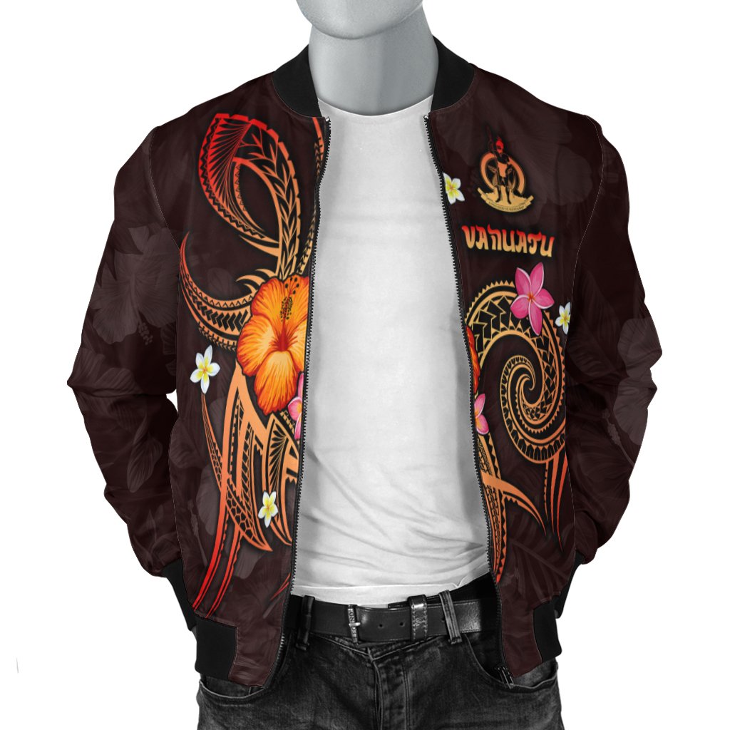 Vanuatu Polynesian Men's Bomber Jacket - Legend of Vanuatu (Red) - Polynesian Pride