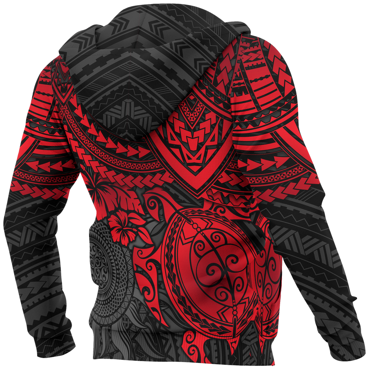 Polynesian Zip up Hoodie Polynesian Red Turtle - Polynesian Pride