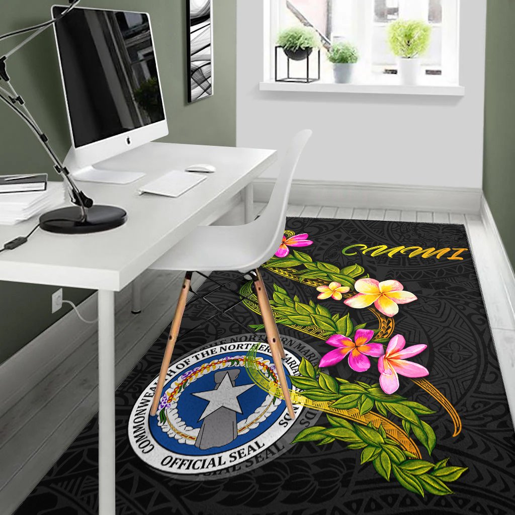 Nothern Mariana Islands Polynesian Area Rug - Plumeria Tribal - Polynesian Pride