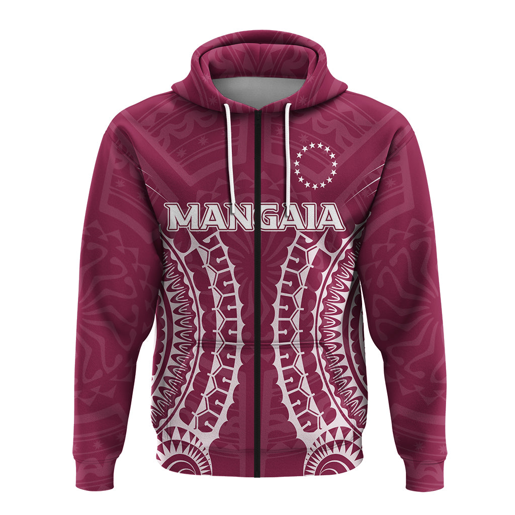 Custom Cook Islands Mangaia Zip up Hoodie Tribal Pattern LT12 - Polynesian Pride