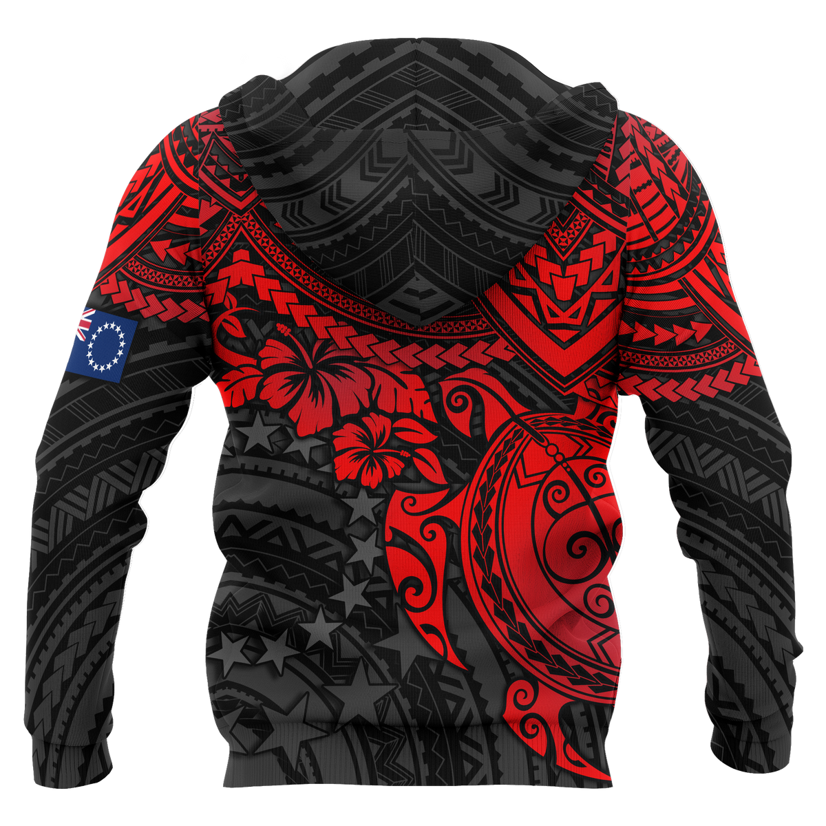 Cook Islands Polynesian Hoodie Red Turtle - Polynesian Pride