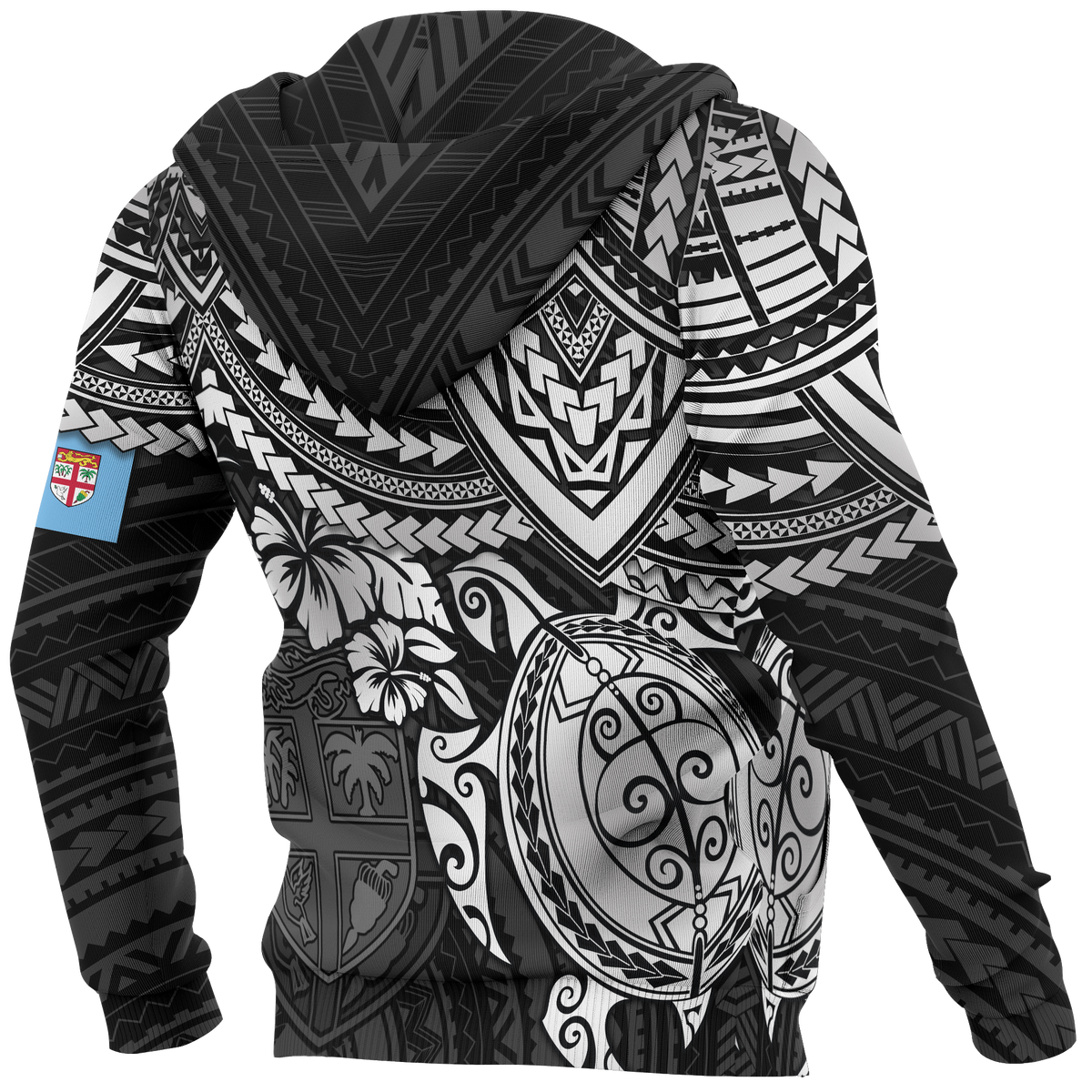 Fiji Polynesian Hoodie White Turtle - Polynesian Pride
