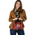 Tahiti Polynesian Shoulder Handbag - Floral With Seal Red - Polynesian Pride