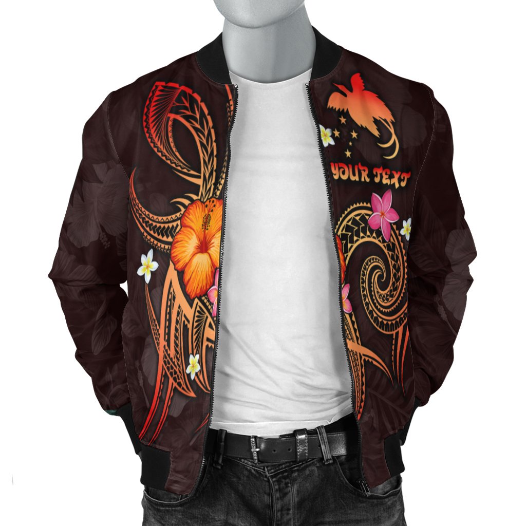 Papua New Guinea Polynesian Personalised Men's Bomber Jacket - Legend of Papua New Guinea (Red) - Polynesian Pride