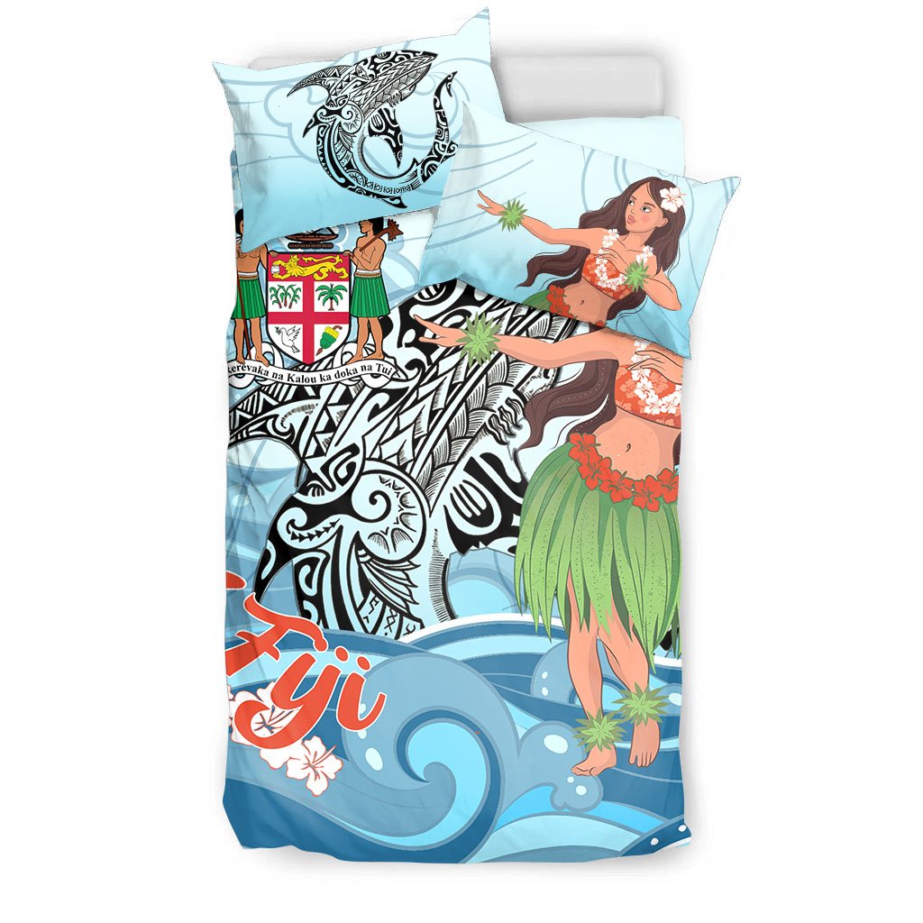 Fiji Bedding Set - Polynesian Girls With Shark - Polynesian Pride