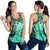Vanuatu Women's Racerback Tank - Vintage Floral Pattern Green Color - Polynesian Pride