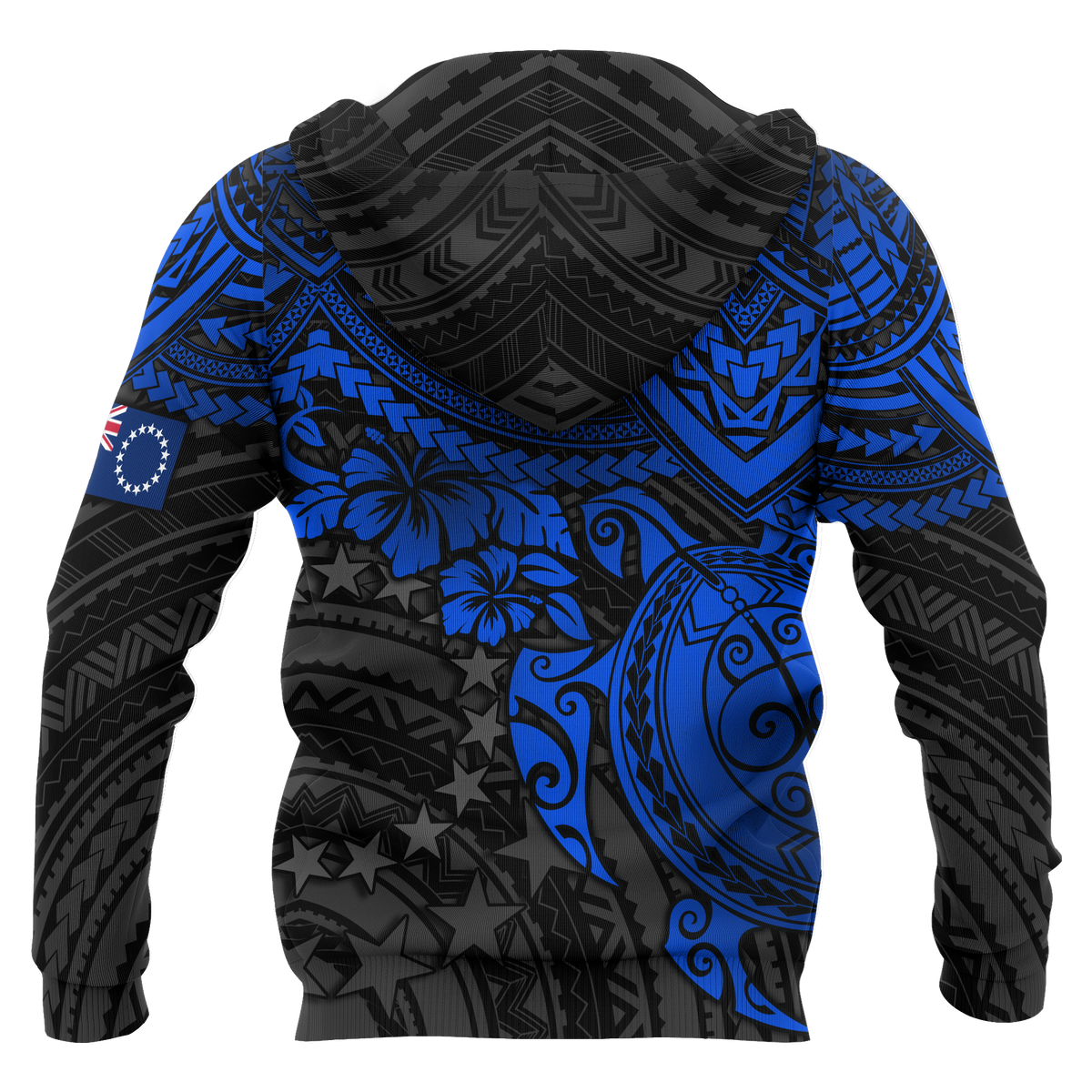 Cook Islands Polynesian Zip up Hoodie Blue Turtle - Polynesian Pride