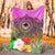 Papua New Guinea Polynesian Premium Blanket - Manta Ray Tropical Flowers - Polynesian Pride