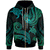 Pohnpei Custom Zip Hoodie Polynesian Turtle With Pattern Unisex Blue Green - Polynesian Pride