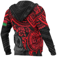 Vanuatu Polynesian Hoodie Red Turtle - Polynesian Pride