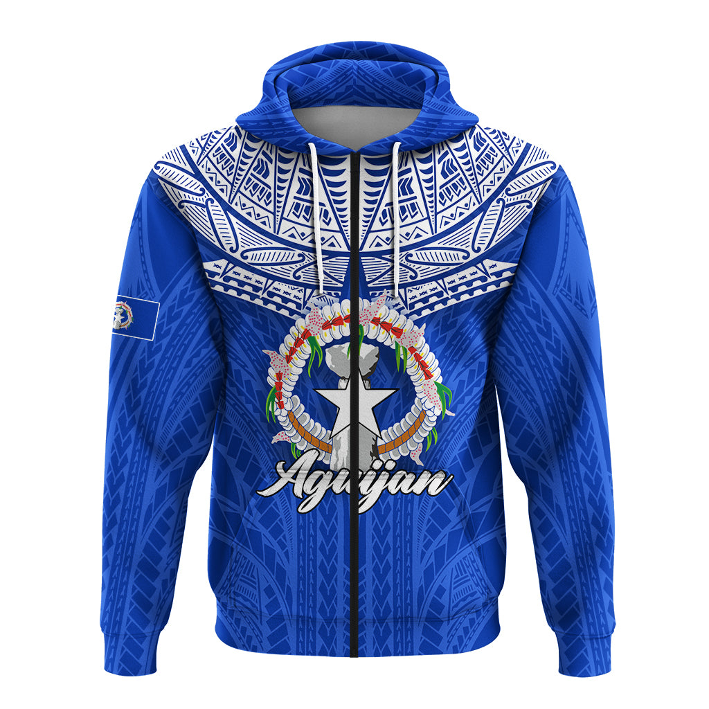 Custom Northern Mariana Islands Aguijan Zip Hoodie LT12 - Polynesian Pride