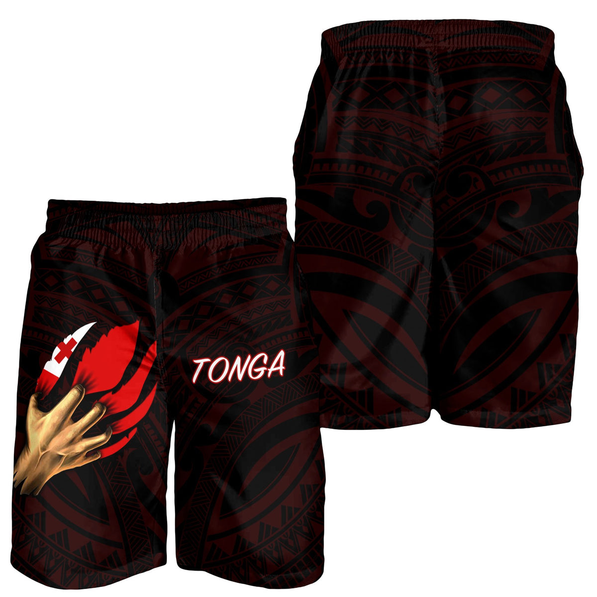 Tonga Men's Short - Tonga In Me (Red) - Polynesian Pride