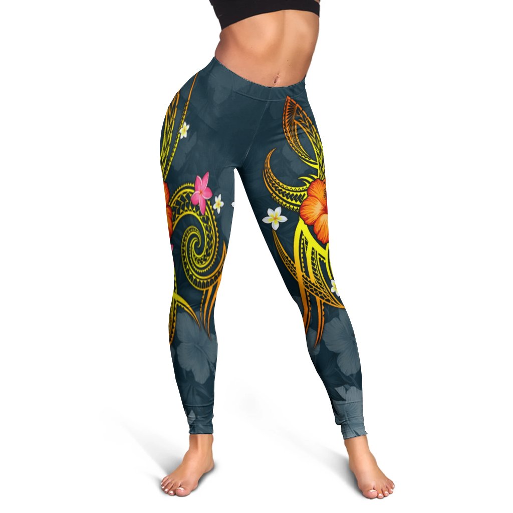 Tonga Polynesian Women's Leggings - Legend of Tonga (Blue) Blue - Polynesian Pride