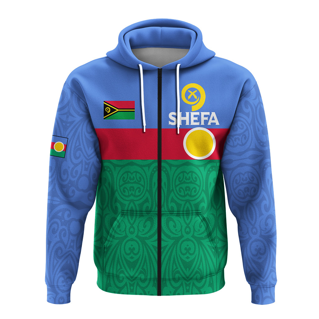 Custom Vanuatu Shefa Province Zip up Hoodie Flag Style LT12 - Polynesian Pride
