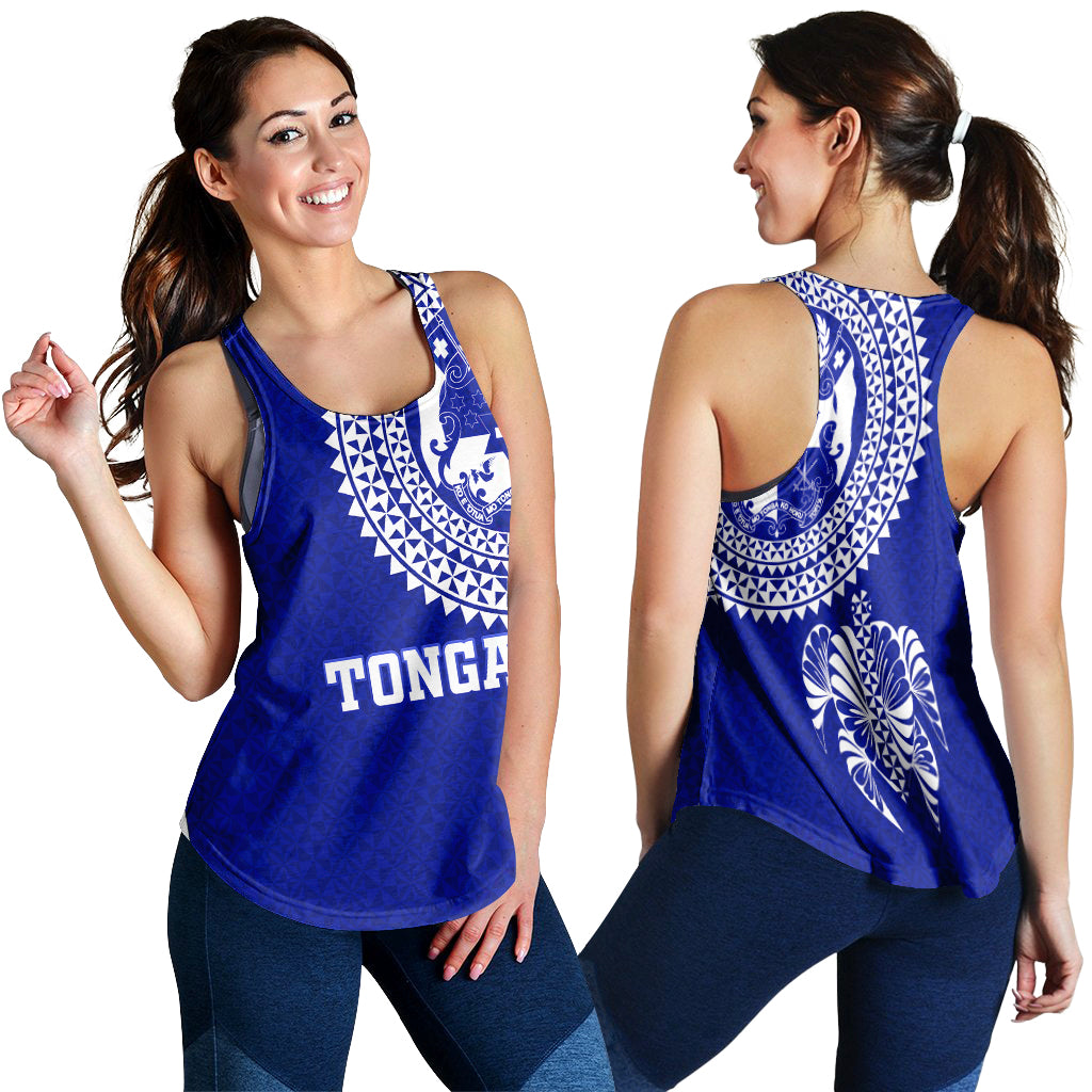 Tonga Women Tank Top Tongan Blue Turtle - LT12 - Polynesian Pride