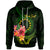 Cook Islands Polynesian Custom Hoodie Floral With Seal Flag Color Unisex Green - Polynesian Pride