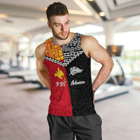 Papua New Guinea Combine New Zealand Maori Aotearoa Heritage Men Tank Top - LT12 - Polynesian Pride