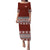 NE Fiji Bula Dress Ancient Tropical Pattern Puletasi Dress Ver.03 LT14 Red - Polynesian Pride