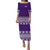 NE Fiji Bula Dress Ancient Tropical Pattern Puletasi Dress Ver.02 LT14 Purple - Polynesian Pride