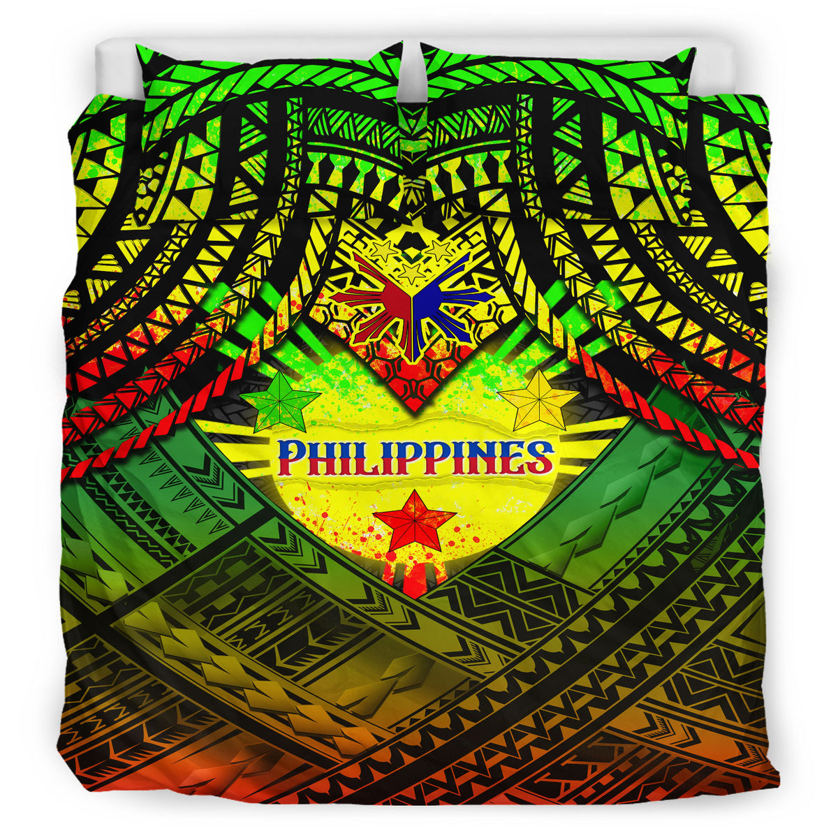 Philippines Polynesian Bedding Set - Custom Hope Begins In Your Home Reggae Style - Polynesian Pride