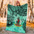 Vanuatu Premium Blanket - Vintage Floral Pattern Green Color - Polynesian Pride