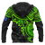 Cook Islands Polynesian Zip up Hoodie Green Turtle - Polynesian Pride