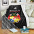 Tonga Premium Blanket Tongan Pattern Blithesome Version Black LT13 White - Polynesian Pride