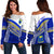 (Custom Personalised) Natabua High School Fiji Off Shoulder Sweater - NHS Polynesian LT13 Women Blue - Polynesian Pride