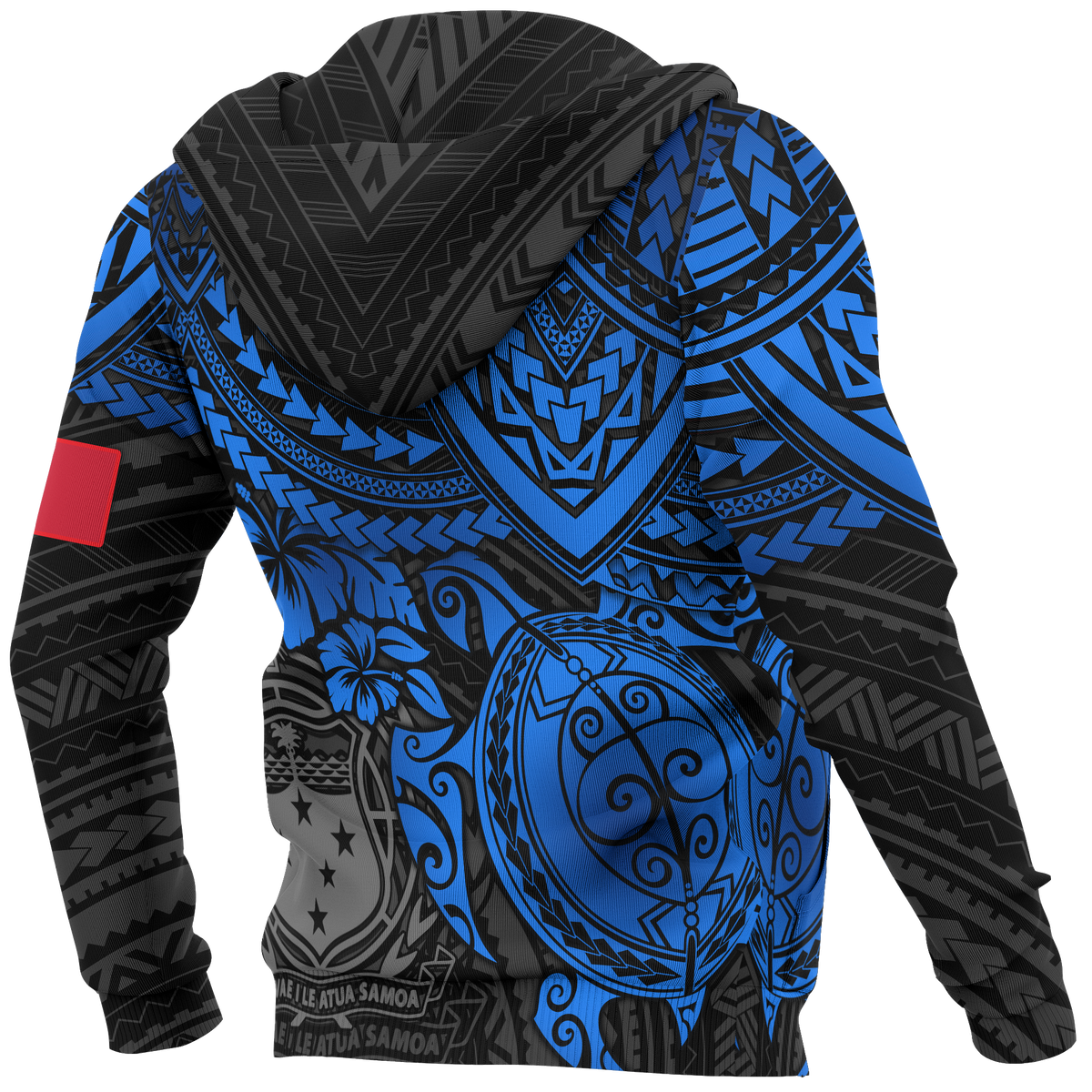 Samoa Polynesian Hoodie Blue Turtle - Polynesian Pride