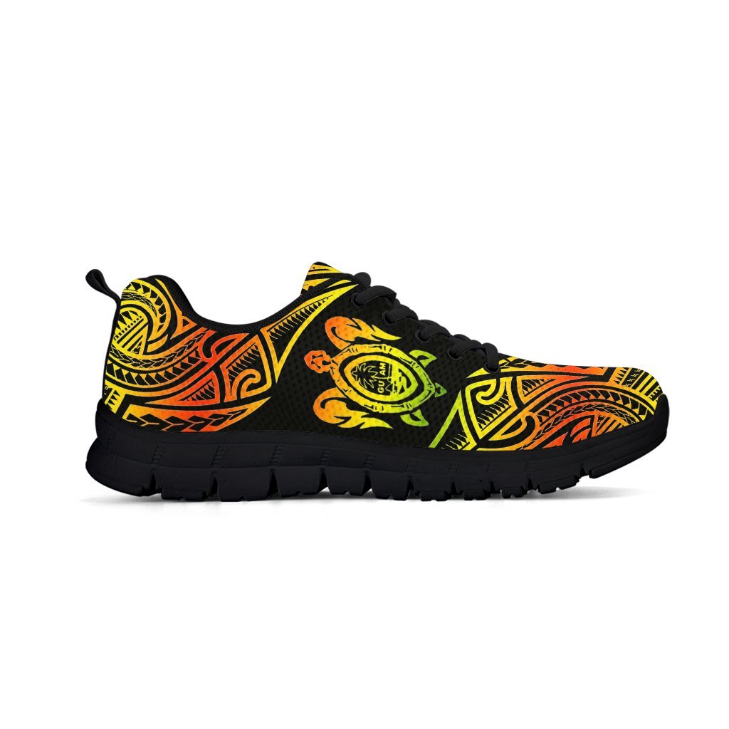 Guam Sneakers - Reggae Guam Coat Of Arms In Turtle Style - A0 - Polynesian Pride