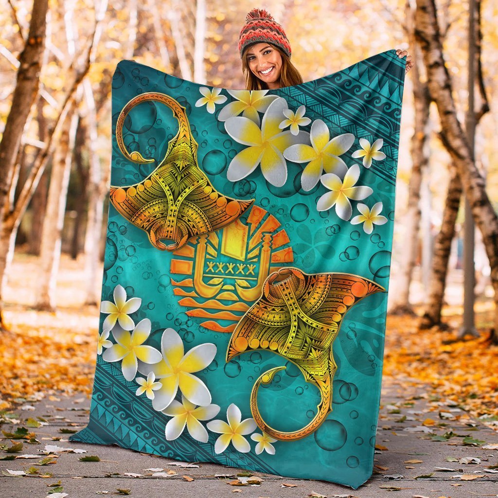 Tahiti Polynesian Blanket - Manta Ray Ocean - Polynesian Pride