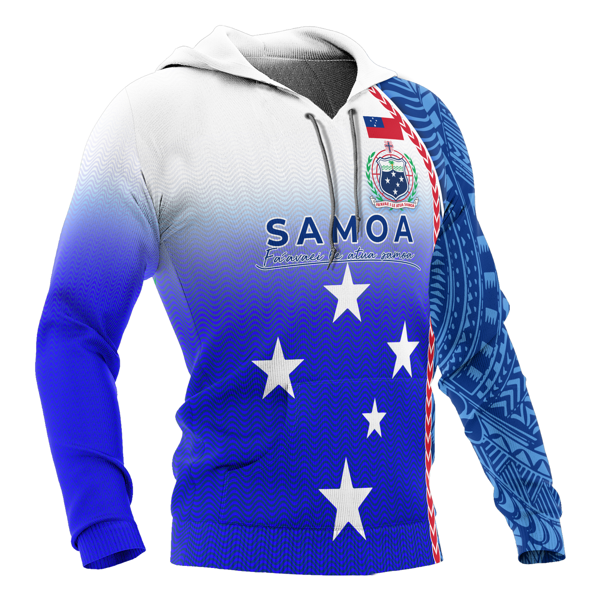 Samoa Hoodie Ocean Waves - Polynesian Pride